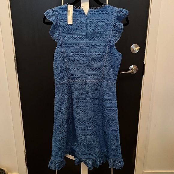 NWT j crew blue lace mini dress - size 6 - Picture 2 of 4